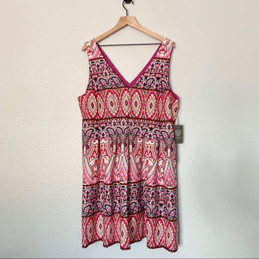 VINCE CAMUTO Geo Scuba Fit and Flare Dress (16W)